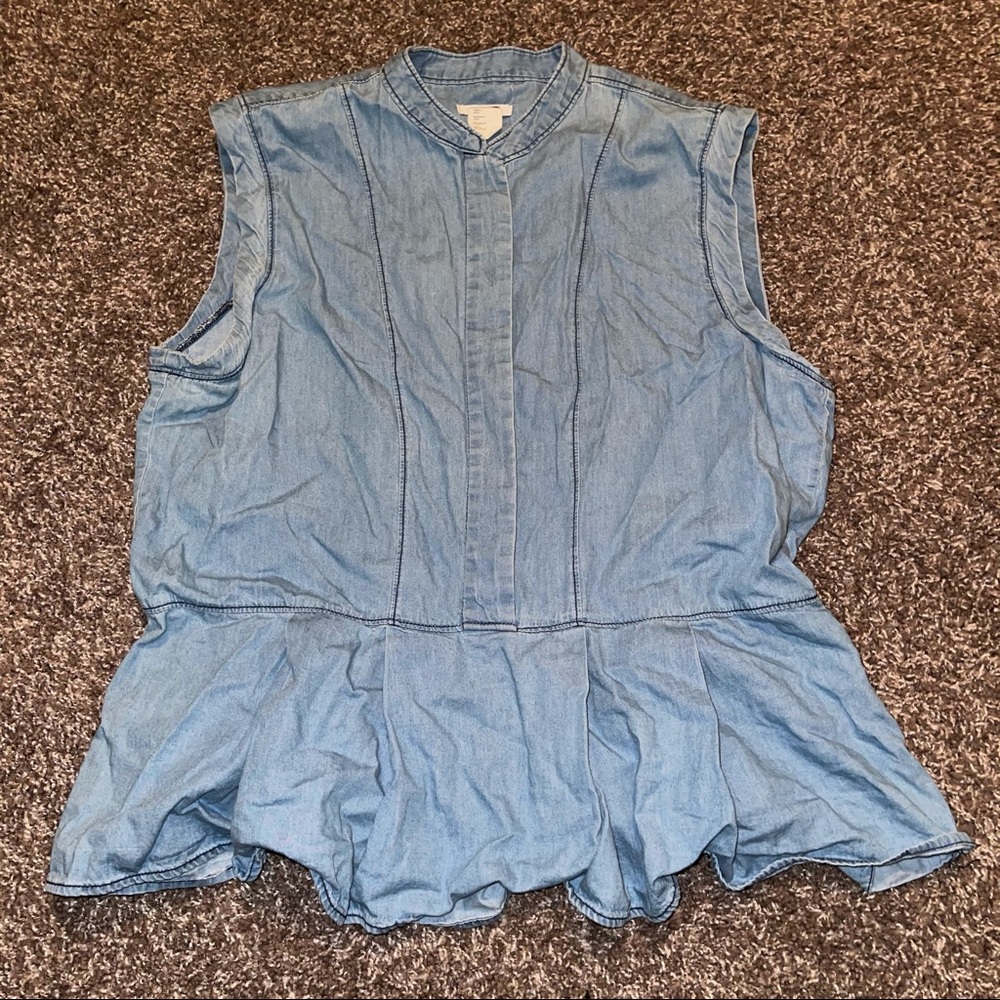 Levi’s fax denim peplum top